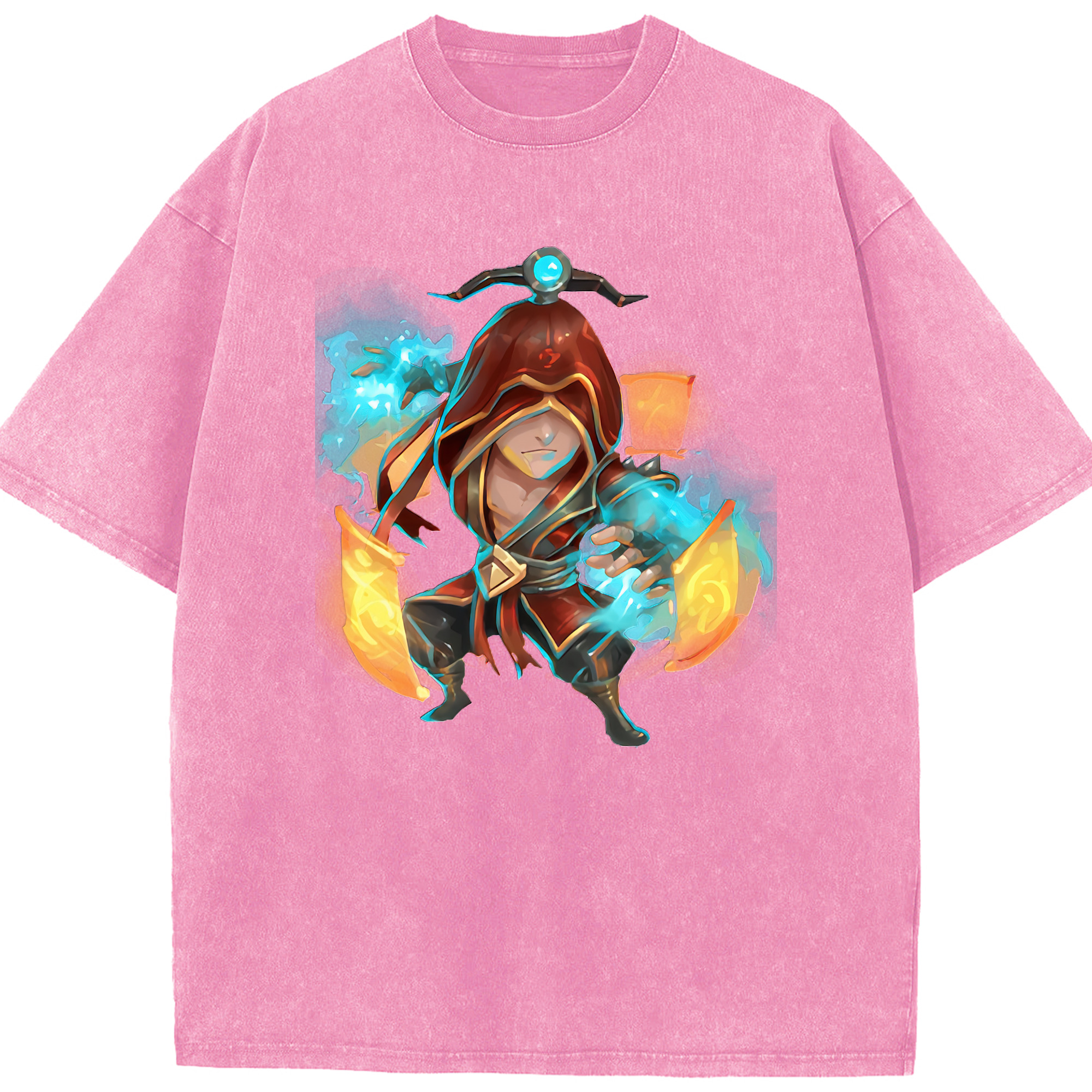 リーグ・オブ・レジェンド League of Legends LOL 綿100% ヴィンテージ風 半袖Tシャツ（フロントプリント）